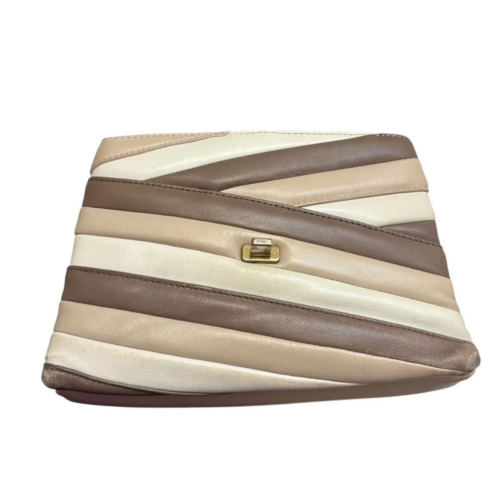 Tory Burch Kira Chevron Colorblock Top-Handle Satchel Bag Rare tlc
